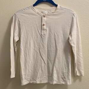 Zara Kids Cream Off-White Henley Pullover Top Shirt Size 9 Cotton Neutral.    J